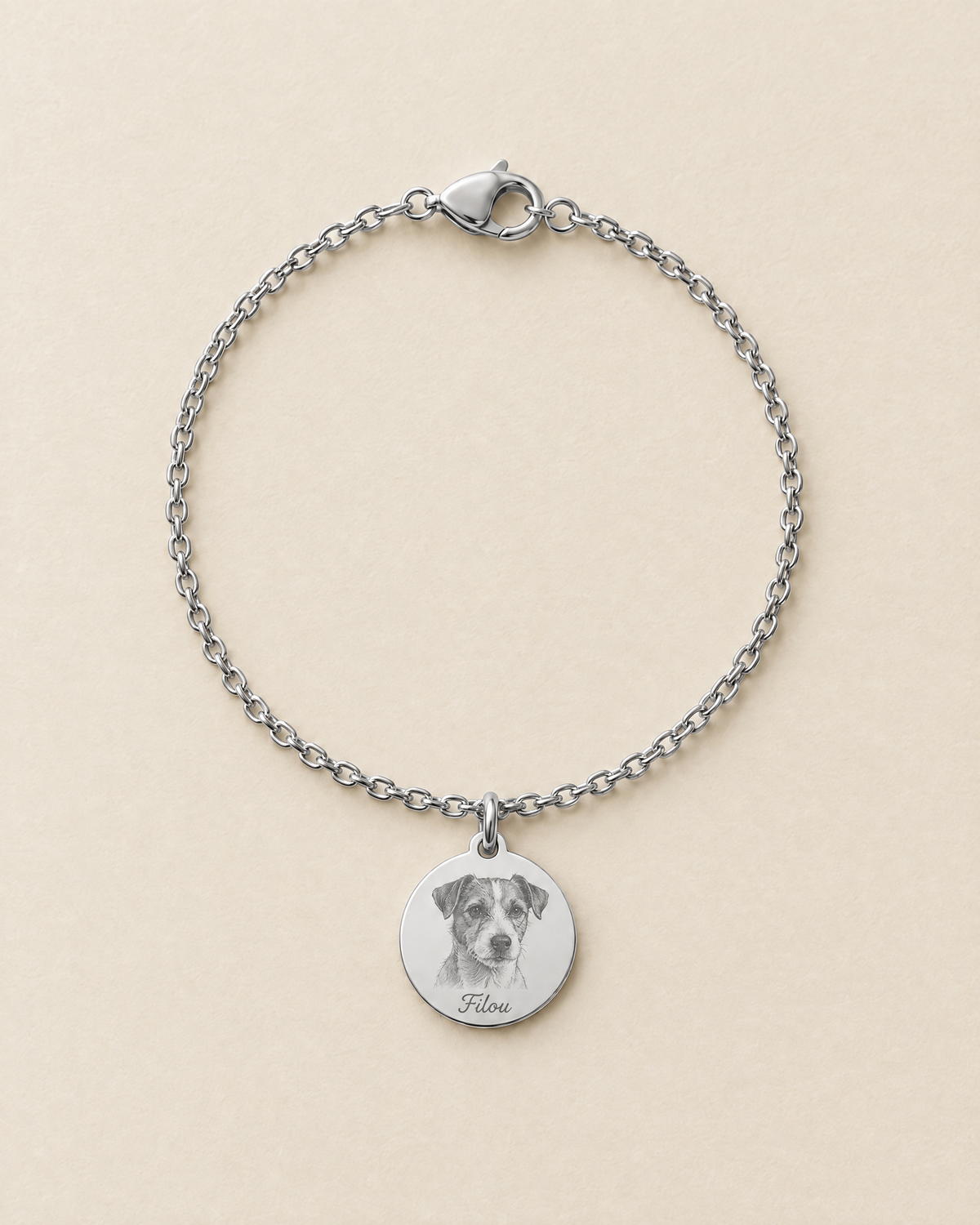 Bracelet Portrait, finition argentée