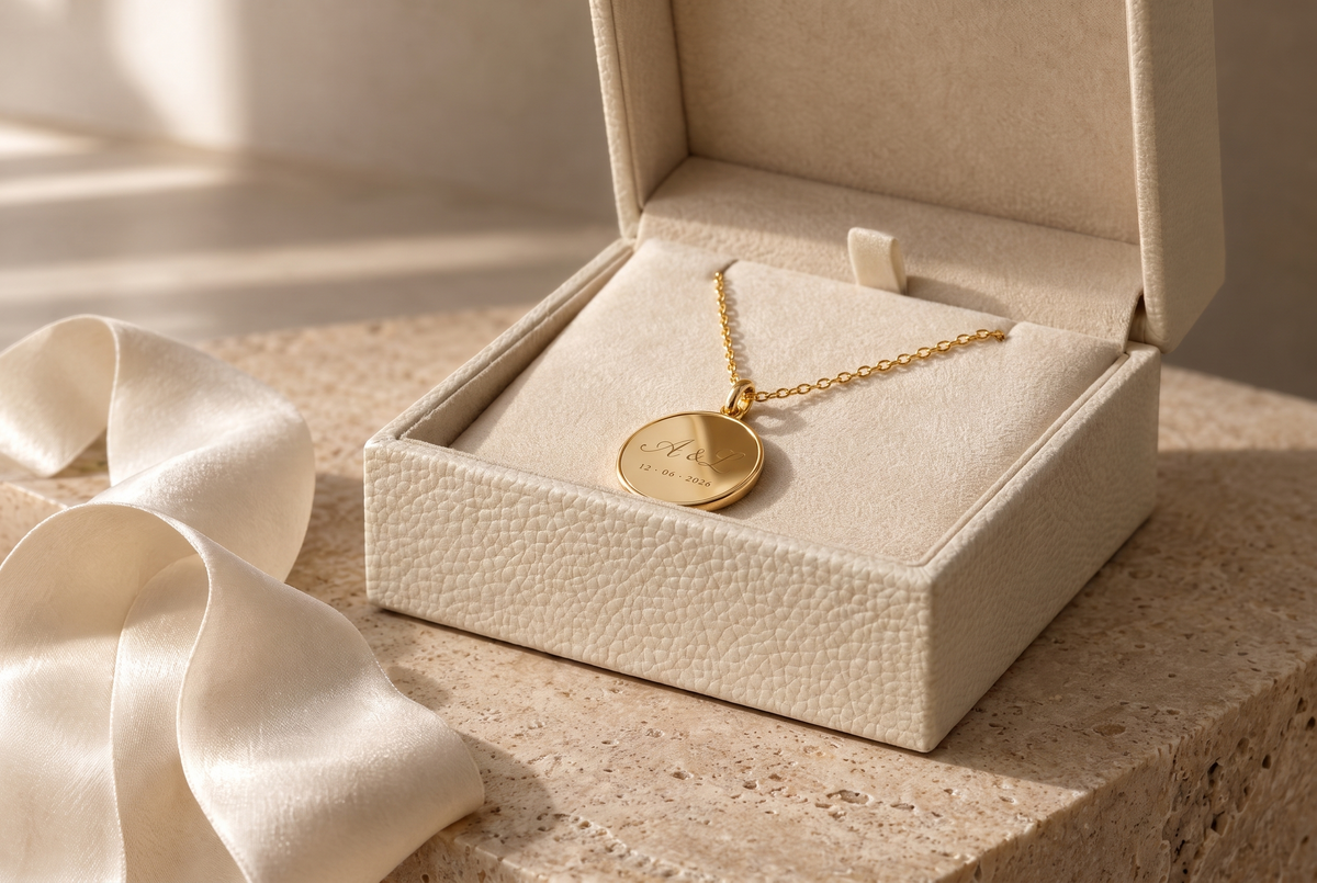 Le Collier Médaille Héritage dans son écrin Maison SEMERYA